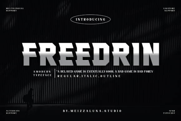 Freedrin: A Modern Cyber-Punk Display Font for Bold Branding