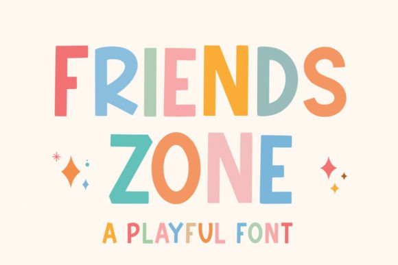 Friendszone: A Cheerful Display Font for Playful Editorial Design